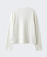 Waffle Crop Henley Neck T-shirt Ivory