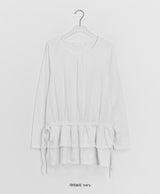ポルペンフリルラウンドロングスリーブTシャツ