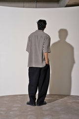 ヘリンボーンリネンレイラード 1/2 シャツ (Black)