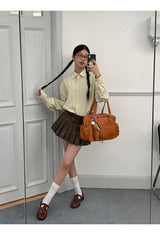 a forsythia striped loose-fit shirt