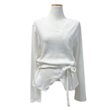 Lauren Ribbed Strap Long Sleeve Wrap (4 Colors)