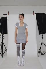 STUDY WASIT BELT DRESS [GRAY]