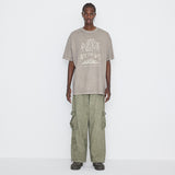 Washing Cotton Cargo Banding Pants Vintage Khaki