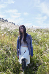 MELANGE KNIT JACKET (NAVY)