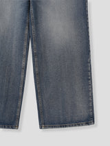 Double back pocket embossed denim pants
