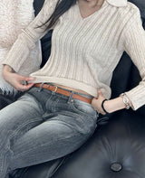 [F/W] Cable v neck kara crop knit(4color)