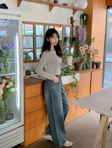 Daily Washing Cotton100 Wide Denim Pants