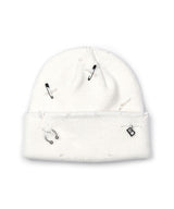 BBD Ripped Piercing Custom Beanie (White)