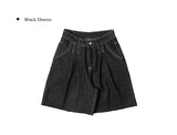 Tokti Cut-off Pintuck Denim Bermuda Shorts