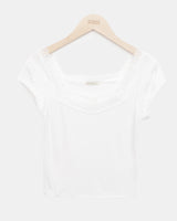 ビュキレーススクエアネックスリムショートスリーブTシャツ