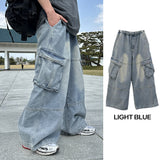 Logan Denim Cargo Pants(Light Blue)