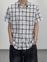 Linen check half shirts