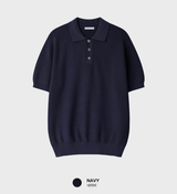 Look Estée Viscose Button Collar Short Sleeve Knit