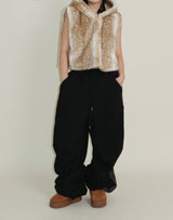 Tier Bambi Fake Fur Hooded Vest (Short Quilted)