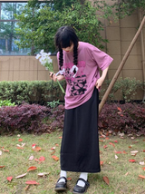  Design-sense printed loose short-sleeved T-shirt