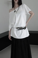 [3COLOR] ウッディオーバーフィットオフショルダーT (3color)