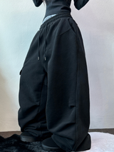 アンバランスドカーゴヒップパッチロングパンツ🤍🩶🖤3カラー