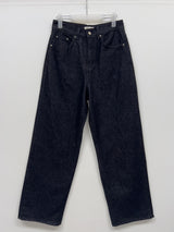[Unisex/Non-Fade] Stitched Denim Wide Pants