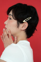[2SET] metal wave hair pin - gold