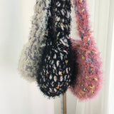Pkong Bokashi Knitted Fur Mini Shoulder Cross Bag