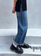 オープンシームブルーデニムパンツ code 25005