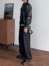 Twin Line Leather Jacket (2color) (No.995)