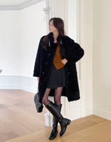 Betia High Neck Boucle Mustang Double Long Coat
