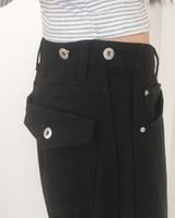 Weta Back Pocket Snap Pintuck Bizo Wide Military Cotton Pants