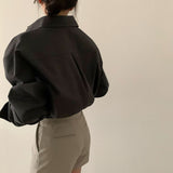 [High density fabric] ブリテンボキシーフィットオータムコットンシャツ