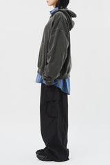Det Washed Cropped Hoodie (4color)
