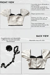 THE FANCE | Off-Shoulder Satin Cropped Top GLOSSY CROPTOP
