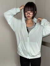 Antale Sheer Oversized Hooded Zip-Up 4color