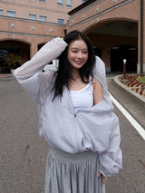  WAVE ZIPPER NYLON HOODIE