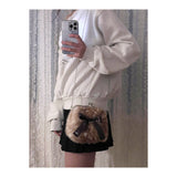ミディアムファウンリボンフレームバッグ (handmade bag)