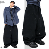Real wide double-knee pocket pants