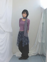 U-Neck Three-Quarter Slim Line Cotton Top