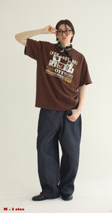 [Hand-Made] レッドラインワイドデニムパンツ