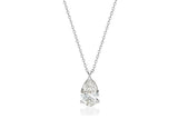 26SS★ Essence 14K(W) Lab-Diamond Pear Pendant Necklace 1.0CT