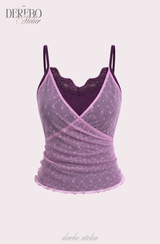 Purple Chiffon Layered Sleeveless T-shirt