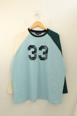 Number-printed color long sleeve