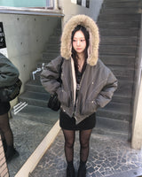 Fur hood vintage jumper