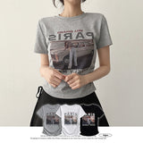 Paris ✨ Emotional Photo Printing Side Shirring Short-Sleeved T-Shirt