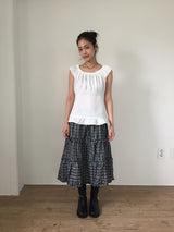 Flower ombre shirring blouse (2color)