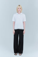 Lace polo shirt