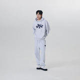 HANDLE EMBRODERY HALF LOGO HOODIE
 - WHITE
M/GREY