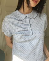ポラドット ピンタックカラー半袖Tシャツ