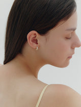26SS★ Essence Heart Bezel Tennis One-Touch Earrings