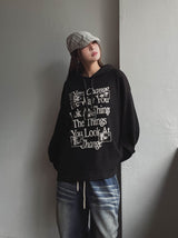 ディングワッフルボクシーフード長袖Tシャツ