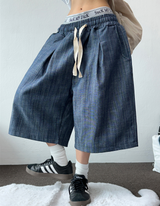 LINEN TWO PINTUCK BERMUDA🩵💙2COLOR 2SIZE