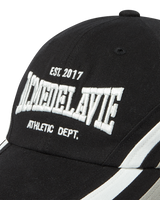 25FW THREE TONE ASYMMETRY COTTON BALL CAP BLACK